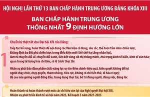 Hội nghị lần thứ 13 Ban Chấp hành Trung ương Đảng khóa XIII: Ban Chấp hành Trung ương thống nhất 9 định hướng lớn