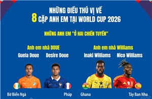 Những điều thú vị về 8 cặp anh em tại World Cup 2026