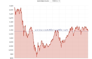 VN-Index giảm hơn 14 điểm trong phiên ngày 14/11