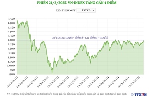 Phiên 21/2/2025: VN-Index tăng gần 4 điểm