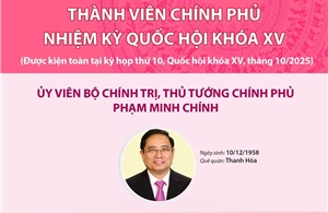 Thành viên Chính phủ nhiệm kỳ Quốc hội khóa XV (Được kiện toàn tại kỳ họp thứ 10, Quốc hội khóa XV, tháng 10/2025)