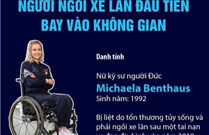 Người ngồi xe lăn đầu tiên bay vào không gian