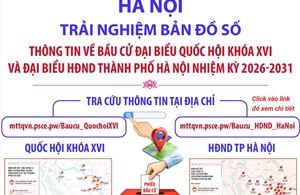 Trải nghiệm bản đồ số thông tin về bầu cử đại biểu Quốc hội khóa XVI và đại biểu HĐND TP Hà Nội 