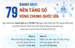 Danh mục 79 nền tảng số dùng chung quốc gia