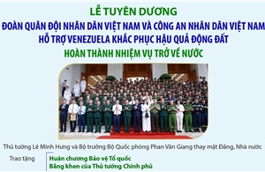 Lễ tuyên dương Đoàn QĐND Việt Nam và CAND Việt Nam hỗ trợ Venezuela khắc phục hậu quả động đất 
