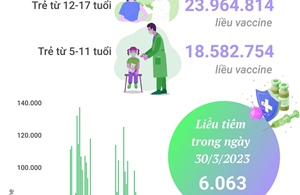 Tình hình tiêm vaccine phòng COVID-19 tại Việt Nam tính đến hết ngày 30/3/2023