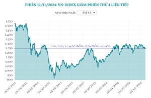 VN-Index giảm phiên thứ 4 liên tiếp