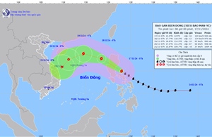 Công điện ứng phó với bão MAN-YI gần biển Đông