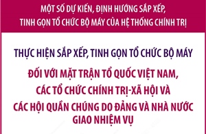 Dự kiến sắp xếp, tinh gọn tổ chức bộ máy đối với Mặt trận Tổ quốc Việt Nam, các tổ chức chính trị-xã hội