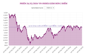 Phiên 24/12, VN-Index giảm hơn 2 điểm