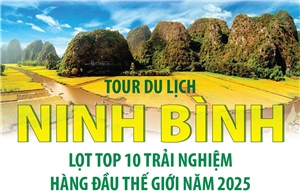 Tour du lịch Ninh Bình lọt top 10 Trải nghiệm hàng đầu thế giới năm 2025