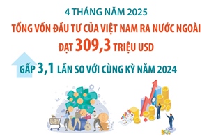 4 tháng năm 2025: Đầu tư của Việt Nam ra nước ngoài gấp 3,1 lần so với cùng kỳ năm 2024