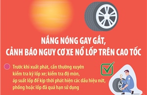 Nắng nóng gay gắt, cảnh báo nguy cơ xe nổ lốp trên cao tốc