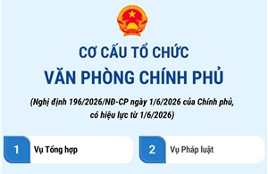 Cơ cấu tổ chức Văn phòng Chính phủ từ 1/6/2026