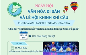 Ngày hội Văn hóa di sản và Lễ hội Khinh khí cầu tỉnh Cà Mau lần thứ I - năm 2026