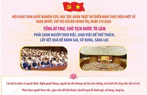 Tổng Bí thư, Chủ tịch nước Tô Lâm: Phải chọn người theo việc, giao việc để thử thách, lấy kết quả để đánh giá, sử dụng, sàng lọc