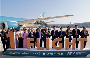 Vietnam Airlines thực hiện chuyến bay chở khách đầu tiên tại Sân bay Long Thành