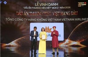 Vietnam Airlines được vinh danh 'Dấu ấn thương hiệu Việt hàng đầu' tại Made by Vietnam 2026