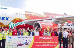 Vietjet tiên phong khai thác chuyến bay đầu tiên sử dụng nhiên liệu hàng không bền vững 