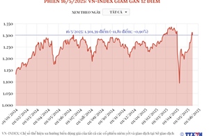 Phiên 16/5/2025: VN-Index giảm gần 12 điểm