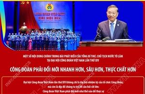 Tổng Bí thư, Chủ tịch nước Tô Lâm: Công đoàn phải đổi mới nhanh hơn, sâu hơn, thực chất hơn