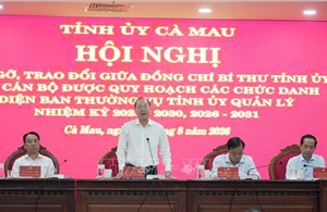 Lãnh đạo Tỉnh ủy Cà Mau gặp gỡ, giao nhiệm vụ cho đội ngũ cán bộ được quy hoạch