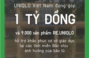 1 tỷ đồng và 9.000 trang phục RE.UNIQLO hỗ trợ người dân bị ảnh hưởng bão lũ