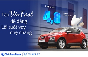 Ngân hàng Shinhan ưu đãi vay mua ô tô điện VinFast chỉ từ 4,8%/năm