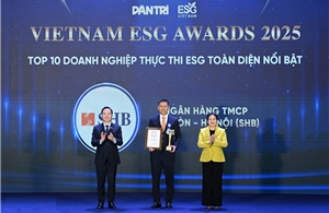 SHB được vinh danh TOP 10 Doanh nghiệp thực thi ESG toàn diện nổi bật