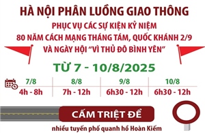 Hà Nội cấm xe trên nhiều tuyến đường từ 7-10/8/2025