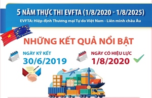 5 năm thực thi EVFTA (1/8/2020 - 1/8/2025): Những kết quả nổi bật