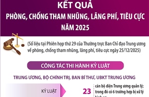 Kết quả phòng, chống tham nhũng, lãng phí, tiêu cực năm 2025