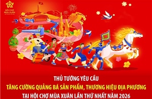 Thủ tướng yêu cầu tăng cường quảng bá sản phẩm, thương hiệu địa phương tại Hội chợ Mùa Xuân 2026