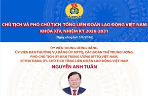 Danh sách Chủ tịch và Phó Chủ tịch Tổng Liên đoàn Lao động Việt Nam khóa XIV, nhiệm kỳ 2026-2031