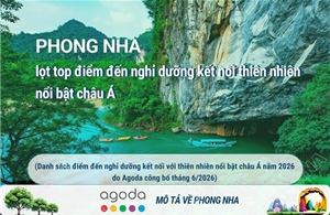 Phong Nha (Quảng Trị) lọt top điểm đến nghỉ dưỡng kết nối thiên nhiên nổi bật châu Á
