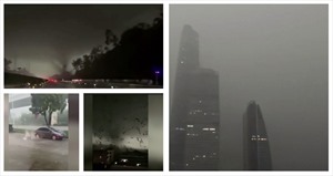Video cận cảnh lốc xoáy khiến 5 người ở Quảng Châu, Trung Quốc thiệt mạng