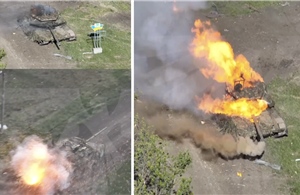 Video UAV cảm tử của Ukraine tấn công xe tăng triệu đô, tiên tiến nhất của quân đội Nga