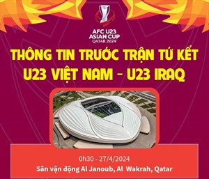 Thông tin trước trận tứ kết U23 Việt Nam - U23 Iraq