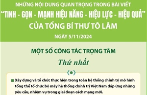 Một số nội dung quan trọng trong bài viết &#39;TINH - GỌN - MẠNH - HIỆU NĂNG - HIỆU LỰC - HIỆU QUẢ&#39; của Tổng Bí thư Tô Lâm