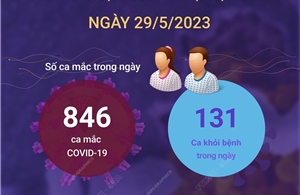 Ngày 29/5 ghi nhận 846 ca mắc COVID-19 mới
