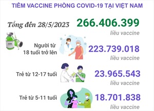 Tình hình tiêm vaccine phòng COVID-19 tính đến hết ngày 28/5/2023