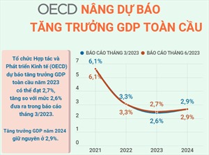 OECD nâng dự báo tăng trưởng GDP toàn cầu