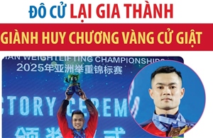 Giải vô địch cử tạ châu Á 2025: Đô cử Lại Gia Thành giành Huy chương Vàng cử giật