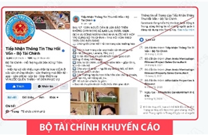 Cảnh báo fanpage giả danh Bộ Tài chính để chiếm đoạt tiền
