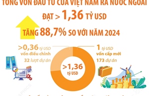 Năm 2025: Đầu tư của Việt Nam ra nước ngoài tăng 88,7%