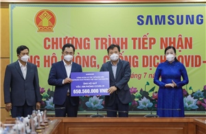 Samsung Việt Nam trao tặng gần 11 tỷ đồng hỗ trợ Thái Nguyên phòng, chống dịch COVID -19