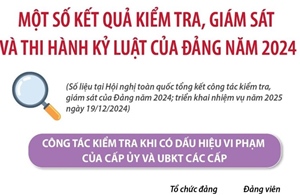 Một số kết quả kiểm tra, giám sát và thi hành kỷ luật của Đảng năm 2024