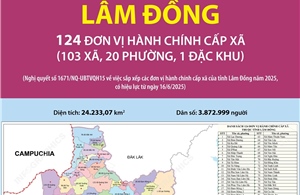124 đơn vị hành chính cấp xã của tỉnh Lâm Đồng năm 2025