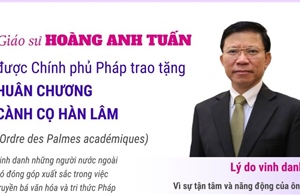 Giáo sư Hoàng Anh Tuấn nhận Huân chương Cành cọ Hàn lâm của Pháp