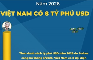Năm 2026, Việt Nam có 8 tỷ phú USD